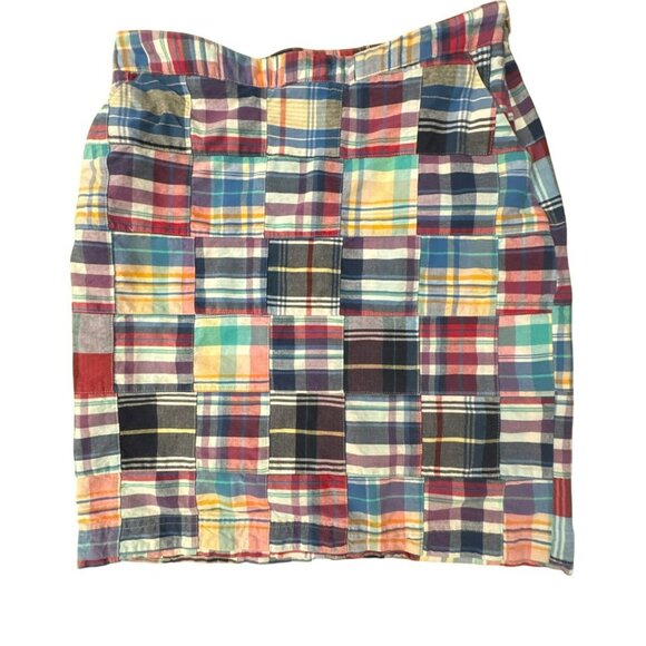 Brooks Brothers Dresses & Skirts - Brooks Brothers 346 Womens Madras Patchwork Skirt 6 Cotton Multicolor Preppy